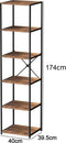 Boekenkast wandkast Stoer - industrieel - metaal hout - 40 x 40 x 174 cm