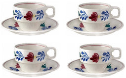 Boerenbont Kop en schotel stapelbaar 200ml - set van 4 stuks