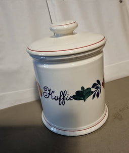 Boerenbont Voorraadpot Koffie 1.5 ltr Aardewerk met wit deksel
