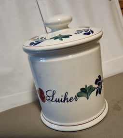 Boerenbont Voorraadpot Suiker 1.5 ltr Aardewerk met bloemdeksel