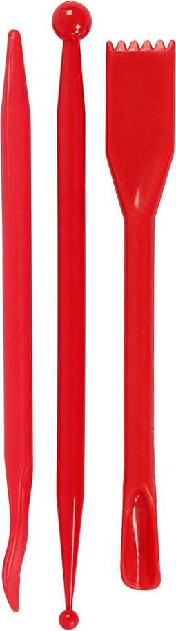 Boetseergereedschap l: 14 5 cm rood 3stuks