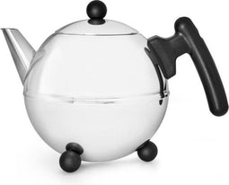 Bredemeijer - Theepot Bella Ronde 0,75L zwart beslag- Dubbelwandig