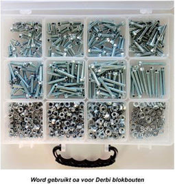 Bofix 219800 Doos assortiment 12 vaks Flensbouten en moeren