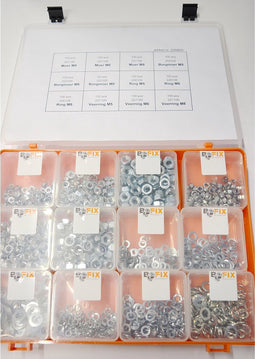 Bofix 226800 Doos assortiment 12 vaks Ringen en Moeren
