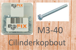 Bofix cilinderkopbout M3x40 verzinkt (50st)