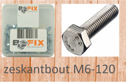 Bofix Zeskant Bout M6 X 120 Mm Verzinkt 12 Stuks (217692)