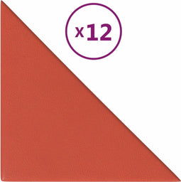 vidaXL - Wandpanelen - 12 - st - 0,54 - m² - 30x30 - cm - kunstleer - rood