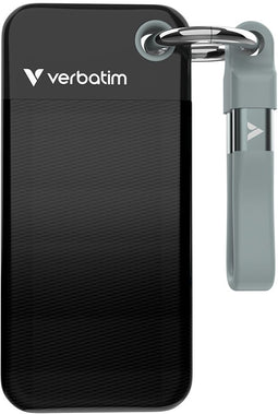 Verbatim Pocket SSD - 2TB - USB 3.2 Gen 2 10Gb/s - Grijs Zwart