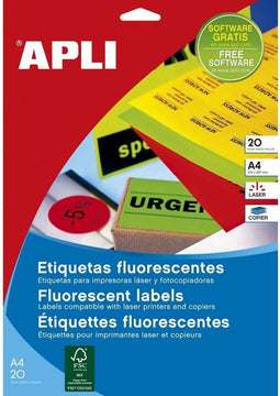 Stickers/Etiketten Apli Geel 38,1 X 21,2 Mm