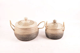 Basket spelset DKD Home Decor Natuurlijk Grijs Zeegras (41 x 41 x 36 cm) (2 pcs)