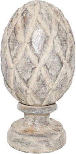 Bol op voet carved hout, silver