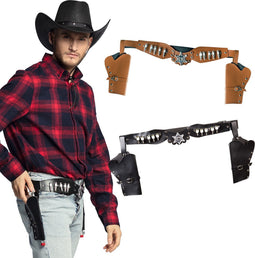 Boland - Cowboyholster dubbel Sheriff assorti - Pistool / revolver - Cowboy - Indiaan - Carnaval - Themafeest
