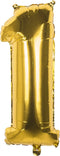 Boland - Folieballon '1' goud (36 cm) 1 - Goud - Cijfer ballon