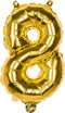 Boland - Folieballon '8' goud (36 cm) 8 - Goud - Cijfer ballon
