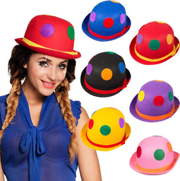 Boland - Hoed Binky bowler assorti - 59 - Volwassenen - Unisex - Clown - Circus
