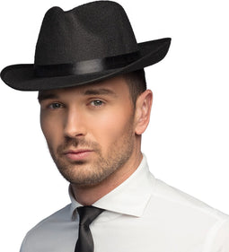 Boland - Hoed Maffia zwart Zwart - 59 - Volwassenen - Unisex - Gangsters