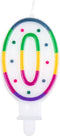 Boland - Kaarsje '0' stippels 0 Regenboog,Multikleur - Regenboog - Regenboog