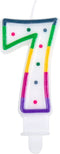 Boland - Kaarsje '7' stippels 7 Regenboog,Multikleur - Regenboog - Regenboog