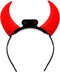 Boland - LED-Diadeem Duivelhoorntjes - Één maat - Kinderen en volwassenen - Unisex - Halloween accessoire - Horror - Rode Duivels - Begie