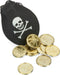 Boland - Set Piratenzakje met 12 munten - Kinderen en volwassenen - Unisex - Piraat - Piraten