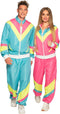 Boland - Trainingspak Retro dude neonblauw (L) - Volwassenen - - 80's & 90's - Disco