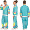 Boland - Trainingspak Retro dude neonblauw (L) - Volwassenen - - 80's & 90's - Disco