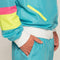 Boland - Trainingspak Retro dude neonblauw (L) - Volwassenen - - 80's & 90's - Disco