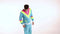 Boland - Trainingspak Retro dude neonblauw (M) - Volwassenen - - 80's & 90's - Disco