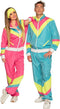 Boland - Trainingspak Retro dude neonblauw (M) - Volwassenen - - 80's & 90's - Disco