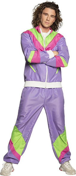 Boland - Trainingspak Retro dude paars (M) - Volwassenen - - 80's & 90's - Disco