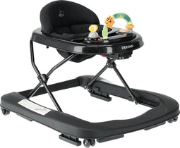 Deryan Luxe 2-in-1 Loopstoel - Inclusief speelset en dienblad - Inklapbaar - Zwart