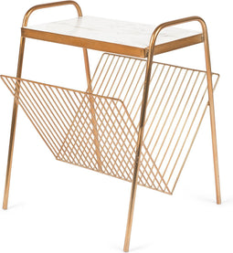 Bold Monkey Keep It Tidy bijzettafel/ tijdschriftenrek Marmer Wit/ Goud