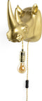 Bold Monkey Mind Your Own Rhino wandlamp goud