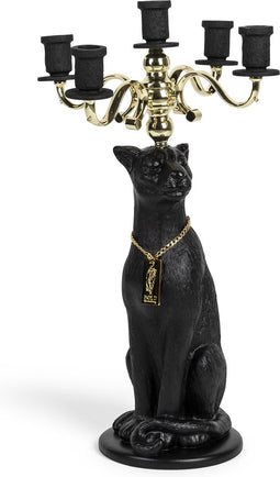 Bold Monkey Proudly Crowned Panther Kaarsenhouder Zwart