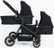 Bolente 2Born Tweelingwagen - Duowagen - Duo Buggy - Klein Opvouwbaar - Plooibuggy - Inclusief Regenhoes - Verschillend te Combineren - Kleur Zwart