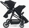 Bolente 2Born Tweelingwagen - Duowagen - Duo Buggy - Klein Opvouwbaar - Plooibuggy - Inclusief Regenhoes - Verschillend te Combineren - Kleur Zwart