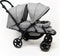 Bolente Serra Tweeling Kinderwagen | Duowagen | Duo Buggy| Klein Opvouwbaar | Plooibuggy | Inclusief Regenhoes | Kleur Grijs