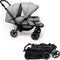Bolente Serra Tweeling Kinderwagen | Duowagen | Duo Buggy| Klein Opvouwbaar | Plooibuggy | Inclusief Regenhoes | Kleur Grijs