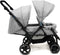 Bolente Serra Tweeling Kinderwagen | Duowagen | Duo Buggy| Klein Opvouwbaar | Plooibuggy | Inclusief Regenhoes | Kleur Grijs