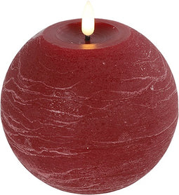 Bolkaars LED rond Lyon Smal - rood - L8cm - B8 cm - Hoogte 9,5 cm - Countryfield