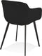Alterego Riga - Zwart Stof - Met Armleuningen - 59x54x80cm