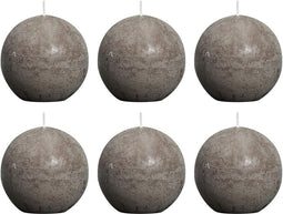 Bolsius - Bolkaars - rustiek - 80 - mm - taupe - 6 - st