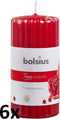 Bolsius Geurkaarsen geribbeld 6 st 120x58 mm granaatappel