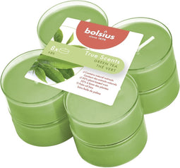 Bolsius - Maxilichten clear cup True Scents Green Tea 8u