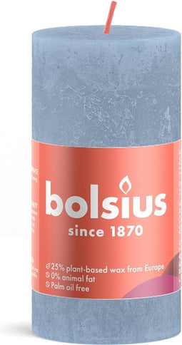 Bolsius - Rustiek stompkaars - 100/50 - 1 Stuk - Sky Blue