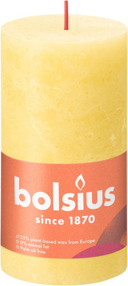 Bolsius - Rustiek stompkaars - 130/68 - 1 Stuk - Sunny Yellow