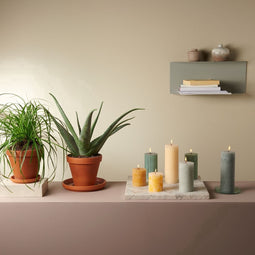 Bolsius - Rustiek - stompkaars 80/68 - Jade Green Silhouette