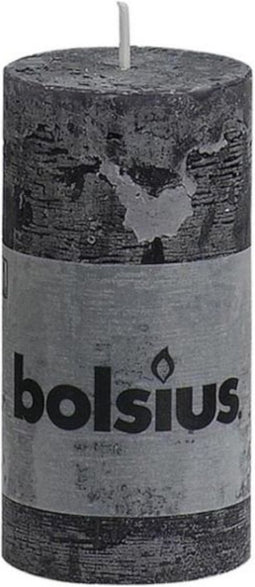 Bolsius Rustieke Stompkaars - 130/68 - Antraciet - 1 Stuk
