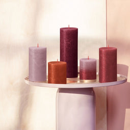 Bolsius Stompkaars Ash Rose Ø68 mm - Hoogte 13 cm - Grijs/Roze - 60 Branduren