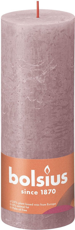 Bolsius Stompkaars Ash Rose Ø68 mm - Hoogte 19 cm - Grijs/Roze - 85 branduren